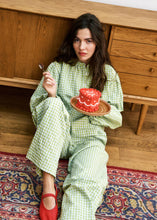 Load image into Gallery viewer, FRNCH Ismery two tone gingham trousers Citron Vert Aqua