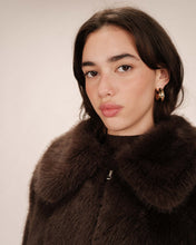 Load image into Gallery viewer, Grace & Mila Shonna cropped faux fur jacket Chocolate