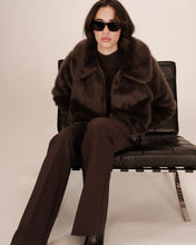 Load image into Gallery viewer, Grace & Mila Shonna cropped faux fur jacket Chocolate