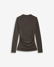 Load image into Gallery viewer, Grace & Mila Aralee ruched waist top Anthracite Stripe