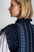 Load image into Gallery viewer, Bonté Gwen brocade and embroidery gilet Dark Denim