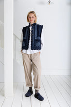 Load image into Gallery viewer, Bonté Gwen brocade and embroidery gilet Dark Denim