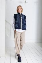 Load image into Gallery viewer, Bonté Gwen brocade and embroidery gilet Dark Denim