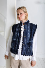 Load image into Gallery viewer, Bonté Gwen brocade and embroidery gilet Dark Denim