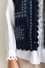 Load image into Gallery viewer, Bonté Gwen brocade and embroidery gilet Dark Denim