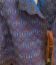 Load image into Gallery viewer, Indi & Cold Scallop edged embroidered quilted asymmetric jacket Azul Klein