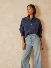 Load image into Gallery viewer, Indi & Cold Romantic insert lace detail shirt Indigo