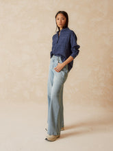 Load image into Gallery viewer, Indi & Cold Romantic insert lace detail shirt Indigo