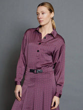 Load image into Gallery viewer, Skatïe Chain print satin shirt Neon Pink