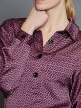 Load image into Gallery viewer, Skatïe Chain print satin shirt Neon Pink