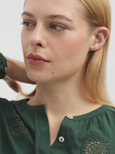 Load image into Gallery viewer, Nice Things Crochet insert detail blouse English Green
