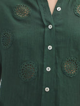 Load image into Gallery viewer, Nice Things Crochet insert detail blouse English Green