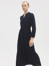 Load image into Gallery viewer, Nice Things Plumetti pin dot jacquard dress Navy