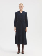 Load image into Gallery viewer, Nice Things Plumetti pin dot jacquard dress Navy