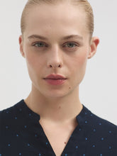 Load image into Gallery viewer, Nice Things Plumetti pin dot jacquard dress Navy