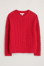 Load image into Gallery viewer, Seasalt Nuthatch cable knit jumper Crimson