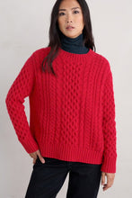 Load image into Gallery viewer, Seasalt Nuthatch cable knit jumper Crimson