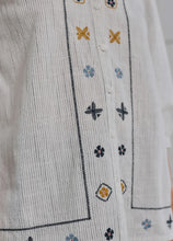 Load image into Gallery viewer, SeasaltHope cottage embroidered blouse Simplicity Stripe Chalk Maritime