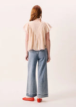 Load image into Gallery viewer, FRNCH Novaelle shirred and frey detail blouse Champagne