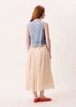 Load image into Gallery viewer, FRNCH Floaty soft freyed hem skirt Champagne