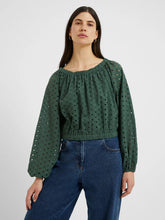 Load image into Gallery viewer, Great Plains Atol broderie anglaise long sleeve top Tropical Green