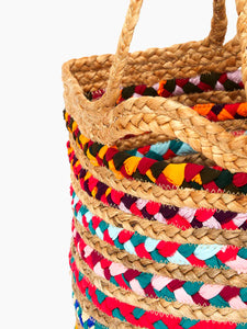 Great Plains Fabric and Jute woven basket Multicolour