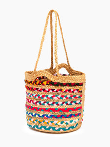 Great Plains Fabric and Jute woven basket Multicolour