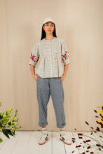 Load image into Gallery viewer, Bonté Lionne embellished detail blouse Ecru Check - CW CW