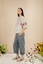 Load image into Gallery viewer, Bonté Lionne embellished detail blouse Ecru Check - CW CW