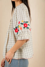 Load image into Gallery viewer, Bonté Lionne embellished detail blouse Ecru Check - CW CW