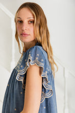 Load image into Gallery viewer, Bonté Marcel embroidered detail blouse Chambray