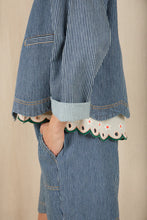 Load image into Gallery viewer, Bonté Marie cropped scalloped hem jacket Ticking Stripe - CW CW