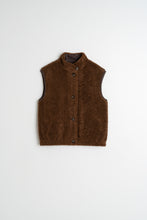 Load image into Gallery viewer, Indi & Cold Reversible shearling waistcoat Chocolate