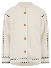 Load image into Gallery viewer, Nooki Poppy Borg embroidered jacket Cream