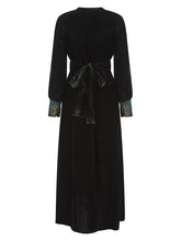 Load image into Gallery viewer, Nooki Maeve velvet dress with sequin cuffs Black