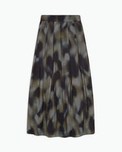 Load image into Gallery viewer, Yerse Blurry watercolour print skirt Khaki