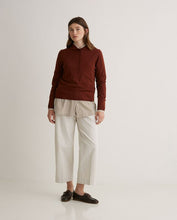 Load image into Gallery viewer, Yerse Mary Peter pan collar merino half placket knit Oxide