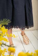 Load image into Gallery viewer, Bonté Rosa scallop detail dress Navy - CW CW