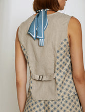 Load image into Gallery viewer, Skatïe Sun print and stripe waistcoat Natural/Blue