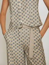 Load image into Gallery viewer, Skatïe Sun print and stripe waistcoat Natural/Blue