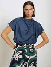 Load image into Gallery viewer, Skatïe Funnel neck drapey top Navy