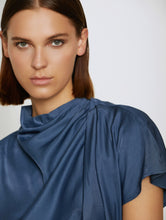 Load image into Gallery viewer, Skatïe Funnel neck drapey top Navy
