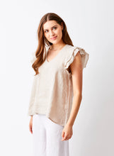 Load image into Gallery viewer, SUZY D Santiago Frill detail cap sleeve top Nude - CW CW