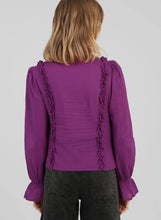 Load image into Gallery viewer, An'ge Sloany ruched and frill detail blouse Violet