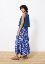 Load image into Gallery viewer, FRNCH Dafne denim cropped top Bleu Jean