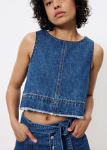 Load image into Gallery viewer, FRNCH Dafne denim cropped top Bleu Jean
