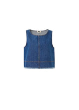 Load image into Gallery viewer, FRNCH Dafne denim cropped top Bleu Jean