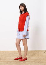 Load image into Gallery viewer, FRNCH Carmele ribbed knit gilet Rouge