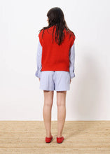 Load image into Gallery viewer, FRNCH Carmele ribbed knit gilet Rouge