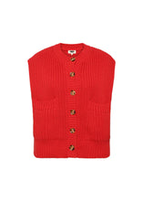 Load image into Gallery viewer, FRNCH Carmele ribbed knit gilet Rouge